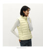 Women Down Vest Thermal Warmth Lightweight 90 Percent Down Fill Slim Fit Stand Collar Layering Solid Color