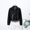 Street Women Jacket Urban Button V-neck Long Sleeve Patchwork Panelled Female Coat Spring Autumn Chic Lady Outwears