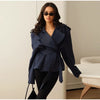 Spring Lace Up Trench Coat Women Solid Loose Large Lapel Long Sleeves Short Windbreaker Chic High Street Lady Outerwear
