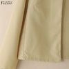 Elegant Chic Women's Lightweight Blazer Autumn O-Neck Long Sleeve Open-Front Solid Color Outerwear Office Lady S-3XL