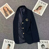 Japanese Uniform Women Blazer Jacket Spring Ladies Office Suit Coat Bf Loose Lapel Casual Buttons Outerwear