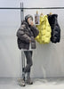 Women Light White Down Jacket with Hood Loose Over Size Casual Autumn Winter Outwear Square Warm Short Coat