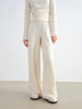 Women's Knit Coordinate Set - Drop Collar Knit Top & Straight Leg Pants Office Casual Two Piece Set Elegance