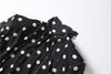 See Through Mini Dress Woman Turtleneck Mesh Full Sleeve Polka Dot Print Skinny Peach Hip Street Ruched Elegant Bodycon
