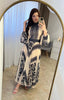 American European Style Women's Casual Elegant Pleated Dress Long Sleeve Printed Ankle Length Dress