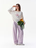 Fall Women‘s Polka Dot Barrel Leg Pants, High Waist Turned-Down Waistband Trousers for Casual Chic Style