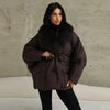 Thicken Cotton Jackets Women Long Sleeves Detachable Fur Collar Lace Up Pockets Coats Female Winter Chic Warm Outwears