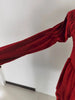 Women's Slim Fit A-line Velvet Dress Christmas Clothes Square Collar Long-sleeved Red Sweet Girl Autumn Winter