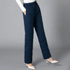 Women Winter Warm Down Cotton Pants Padded Quilted Trousers Elastic Waist Casual Trousers