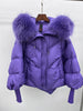 Women Winter Goose Down Jackets Real Fox Fur Collar Hooded Thick Natural Raccoon Fur Female Outwear Warm Loose Puffer Coats