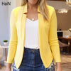 Women Long Sleeve Cardigan Casual Suit Jacket Spring Female Top Autumn Professional Wear Korean Coat S-5XL