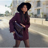 Women's Autumn Winter Slim Waist Chic Blazer Coats Office Ladies Double Breasted Suits Jacket Women Clothing