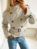 Spring Autumn With Belt Trench Coat Women Stand Collar Double Breasted Jacket Coat Long Sleeve Street Windbreaker Coat