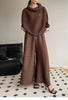 2 Pieces Sets For Women Beading Loose Shirts With Wide Leg Pants Female Elegant Clothing Spring Autumn 2DB2230