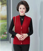 Women Knitted Cardigan Vest Jacket Spring Autumn Solid Color V-Neck Ladies Coat Middle Aged Mother Lady Sweater Waistcoat