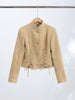 Solid Suede Women's Jacket Long-Sleeved Single-Breasted Short Coat Casual Spring Autumn High Street Lady Wear
