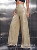 Women's Solid Color Wide-leg Pants Casual Elegant Black Sequins Holiday For Women Long Pant Womens Clothing