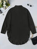 Solid Mini Party Prom White Mini Dresses Women Falbala Lapel Long Sleeve Casual Shirts Casual Vintage Blouses