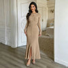 Brand Women Knitted Maxi Dress Aesthetic Y2K Single-breasted Shirt Sweater Dress Lady Party Vestidos