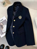 Spring Preppy All Match Suit Coat Bf Loose Solid Color Lapel Casual Buttons Outerwear Japanese Uniform Women Blazer Jacket
