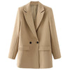 Women's Blazers Office Wear Woman Brown Khaki Off White Black Blazer Woman Long Sleeve Fitted Jacket Blazers