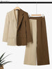 Women Blazer Suit Autumn 2 Piece Sets 2PCS Office Outfits Long Sleeve Blazer Wide Leg Pants Sets Tracksuit