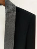 Designer Long Blazer Women's Stylish Backless Diamonds Beaded Shawl Collar Long Blazer