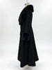 Women Detachable Faux Fur Collar Long Wool Blend Elegant A‑line Maxi Dress Coat Winter Vintage Slim Fit Wedding Outerwear