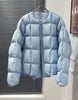 Winter Fluffy Puffer Jacket Women Thicken Warm Oversized Baseball Collar 90% White Duck Down Short Casual Coat