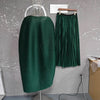 Big Size Chic Women's Pleated Two Pieces Set Casual Loose Pleated Floral Drawstring Long Top And Wide Leg Pants 2DB5506