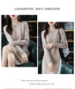 Round Neck Cashmere Dress Women's Long Pullover Sweater Autumn Winter Knitted Knee-Length Pure Wool Dress JJ396