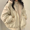 Autumn Winter Thicken Jackets Women Casual Loose Zipper Warm Fleece Hooded Parkas Female Double-Layer Simple Plush Coats