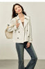 Women Cropped Trench Coat Spring Fall Double-Breasted Outerwear Adjustable Sleeve Tab Short Jacket W53FB2569