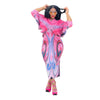 Elegant Women Pleated Patchwork Double Wear Batwing Long Sleeve V-neck Bodycon Midi Maxi Long Dresses Vestidos