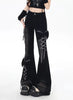 Y2K Bow Jeans Women 3D Design High Waist Slim Fit Flared Pants Spicy Girl