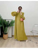 Wine Red Pleated Dress For Women Flower Sleeves Female Evening Party Elegant Clothing Ladies 2DB1827