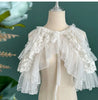 Lolita Short Shawl Coat Women Sweet Kawaii Lace Mesh Open Front Poncho Gothic Girls Retro Cute Princess Capes Outerwear