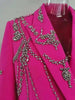 Women's Heavy Industry Nail Bead Blazer Notched Collar Double Breasted Loose Suit Jackets Autumn