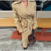 Elegant Solid Women's Blazer Skirts Suit Long Sleeve Lapel Lace-Up Coat Slim Skirt Lady Set Autumn Chic Female Outfits