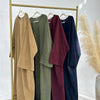 Arabic Women Corduroy Abaya Dress Ramadan Dubai Muslim Modest Cardigan Islamic Autumn Winter Warm Turkey Loose Solid Robe