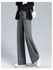 Thick Warm Knitted Casual Chic Basic Soft Elastic High Waist Women's Pants Korean Straight Ankle-Length Pants For Women