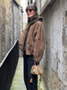 Elegant Hooded Plush Short Coat Women Retro Chic Suede Single Breasted Jackets Coats Female Winter Casual Street Outwear