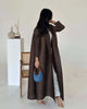 Solid Color Cardigan Long Robe Folded Windbreaker For Women Loose Casual Coffee Long Coat 2DB2952