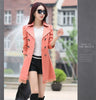 2026Spring Autumn Windbreaker Coat Women Slim Mid Long Lace Trench Coat Female Casual Double-breasted Outerwear Tops