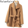 Winter Double-sided Woolen Coat Women's Short Hepburn 100% Wool Coat for Women Elegant Clothes Chaqueta Feminine F