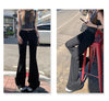 Low Waist Boot Cut Jeans For Women Stretch Denim Flared Pants Black Casual Female Bell Bottom Trousers