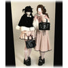 Original Japanese Lace Off-Shoulder Long Sleeve Dress Sweet Girl Kawaii Bowknot Women's Elegant Lolita Short Dresses