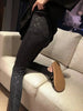 High Street Casual Women's High Waist Printed Bottom Pants Women Reflective Tight Elastic Outerwear Pants
