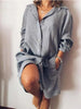 Autumn Elegant Cotton and Hemp Women's Dress Elegant Commuting Style Flip Collar Single Breasted Elegant Dress