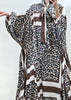 Autumn Irregular Midi Dress Female long Sleeve Elegant Loose Print Casual Party A-line Evening Dress For Women